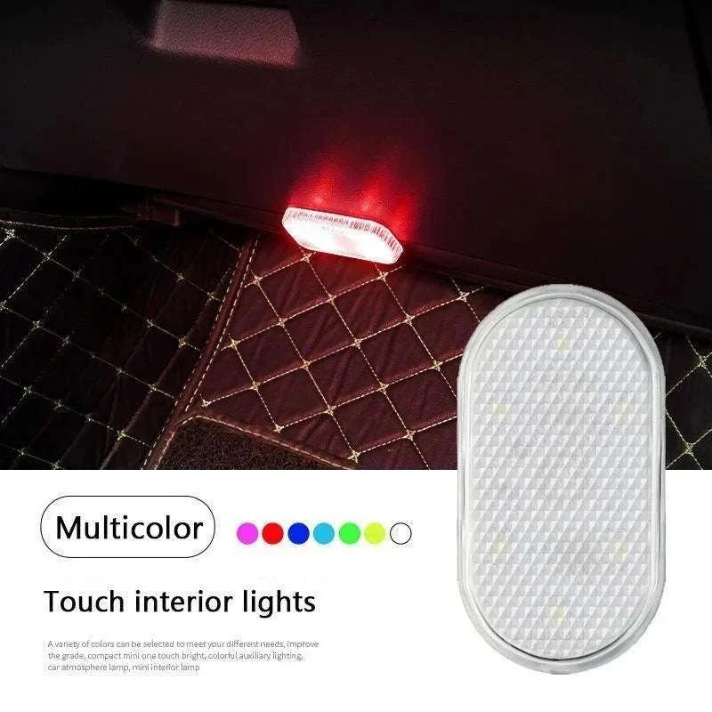 Wireless LED Car Interior Lights USB Rechargeable Touch Lamp-Pink