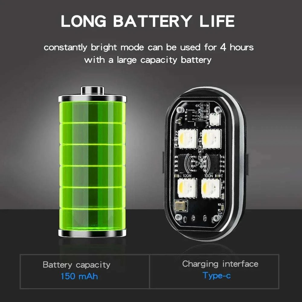 Wireless LED Strobe Car Lights – 8 Color Rechargeable Set-4PCS / RGB