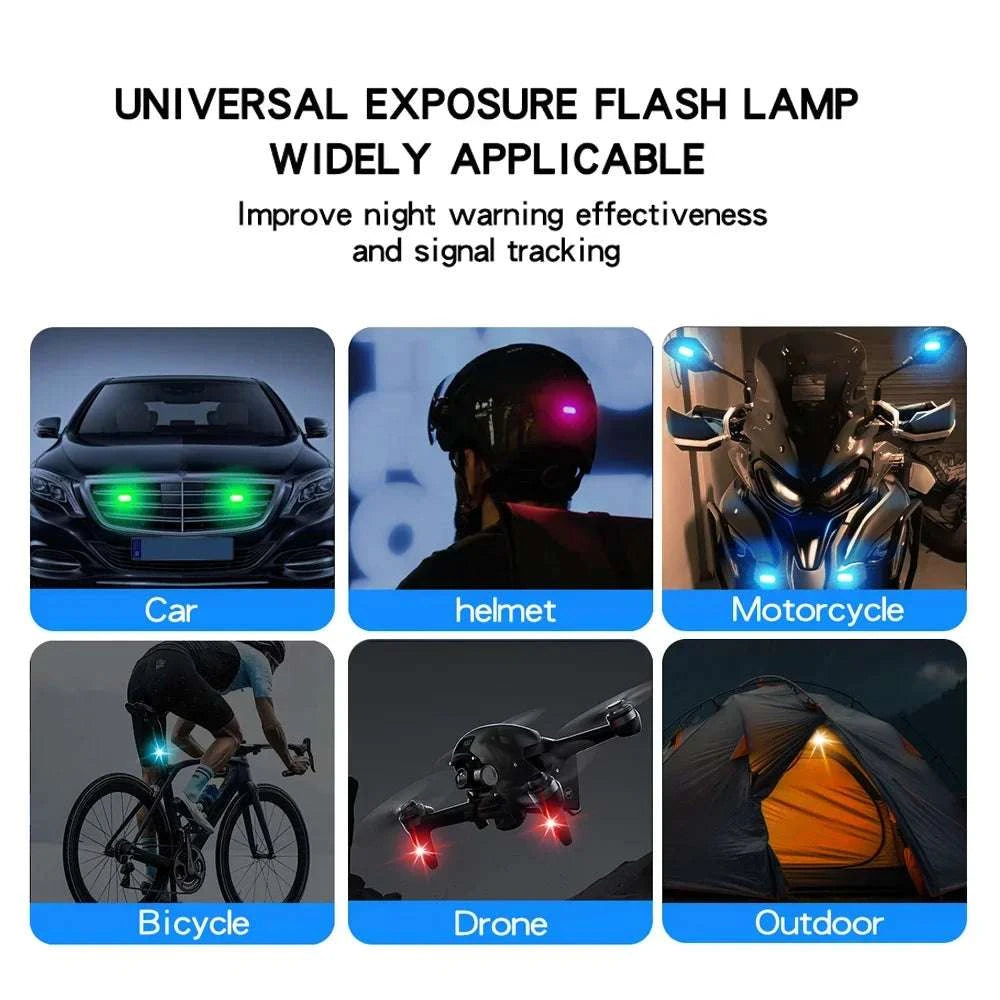 Wireless LED Strobe Car Lights – 8 Color Rechargeable Set-4PCS / RGB