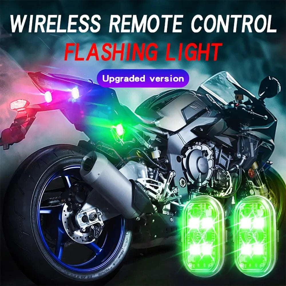 Wireless LED Strobe Car Lights – 8 Color Rechargeable Set-4PCS / RGB