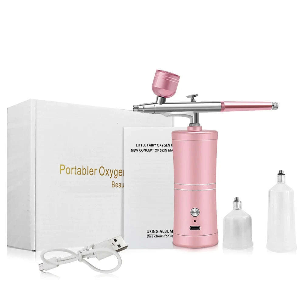 Wireless Mini Airbrush Kit with Compressor-Pink