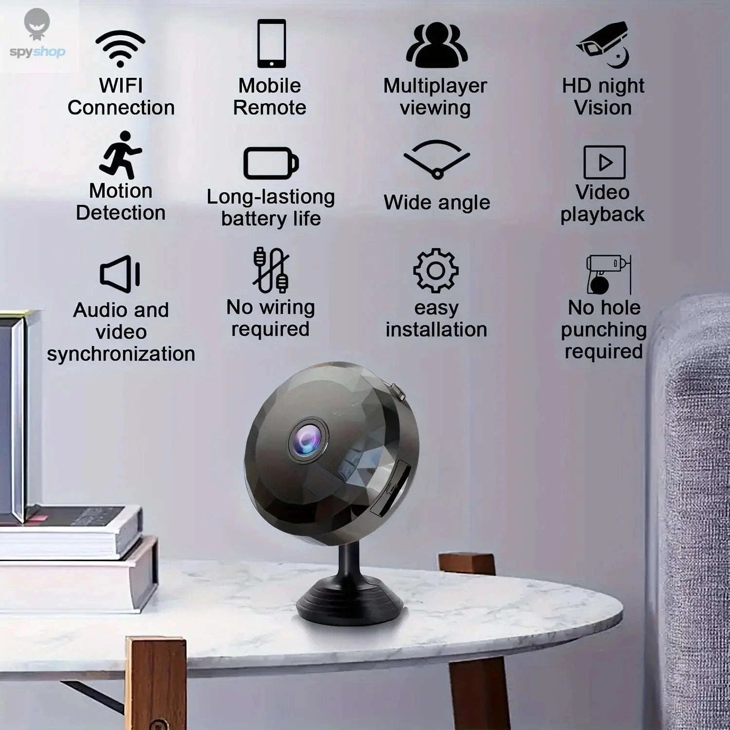 Wireless Mini WiFi Security Camera – Compact 1080P Monitoring with Night Vision-Camera And 128G