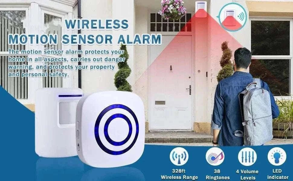 Wireless Motion Sensor Alarm System for Home and Shop-1 sensors 1 receiver / UK