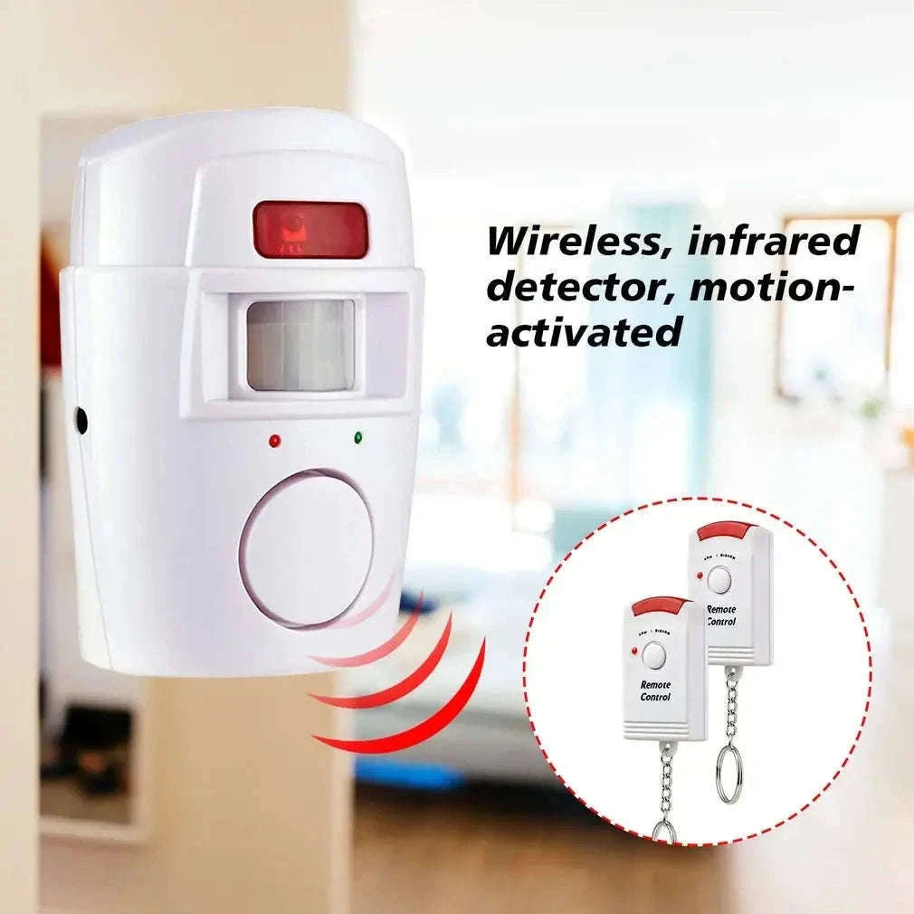 Wireless Motion Sensor Alarm with Dual Remotes and 105dB Siren-Default Title