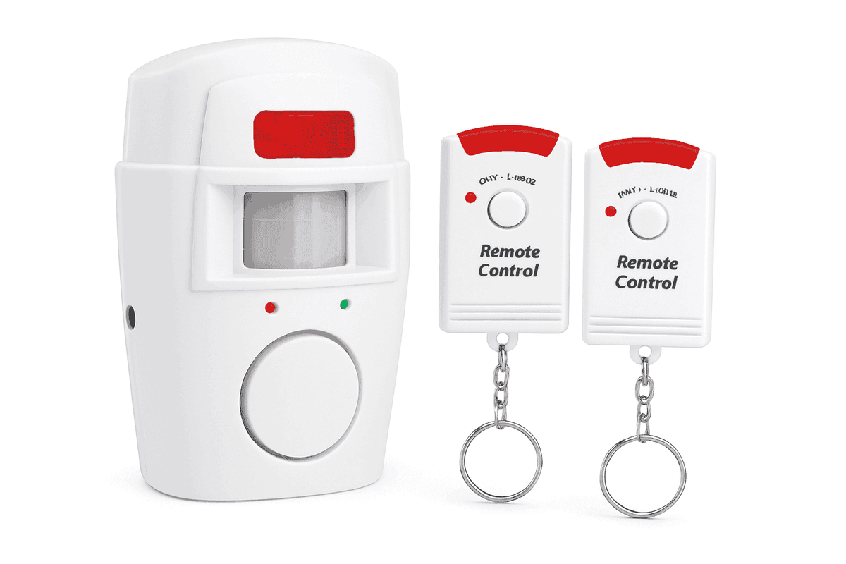 Wireless Motion Sensor Alarm with Dual Remotes and 105dB Siren-Default Title