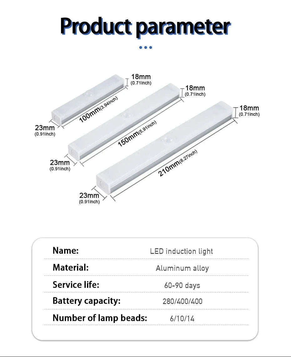 Wireless Motion Sensor Light for Trunk, USB Rechargeable, 3-Color Brightness-2pcs 10cm