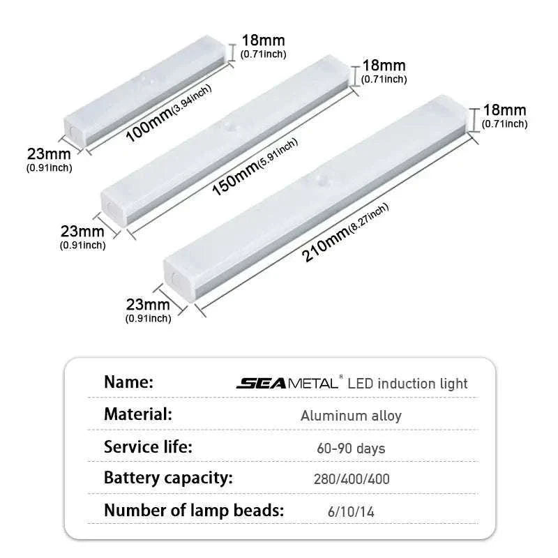 Wireless Motion Sensor Light for Trunk, USB Rechargeable, 3-Color Brightness-2pcs 10cm