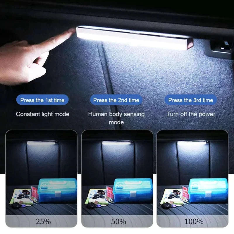 Wireless Motion Sensor Light for Trunk, USB Rechargeable, 3-Color Brightness-2pcs 10cm