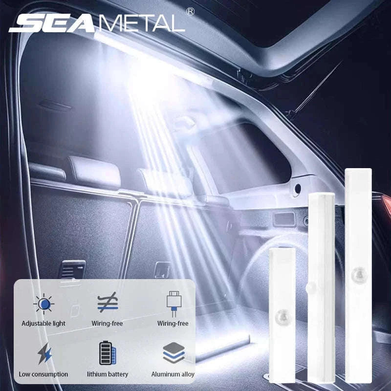 Wireless Motion Sensor Light for Trunk, USB Rechargeable, 3-Color Brightness-2pcs 10cm