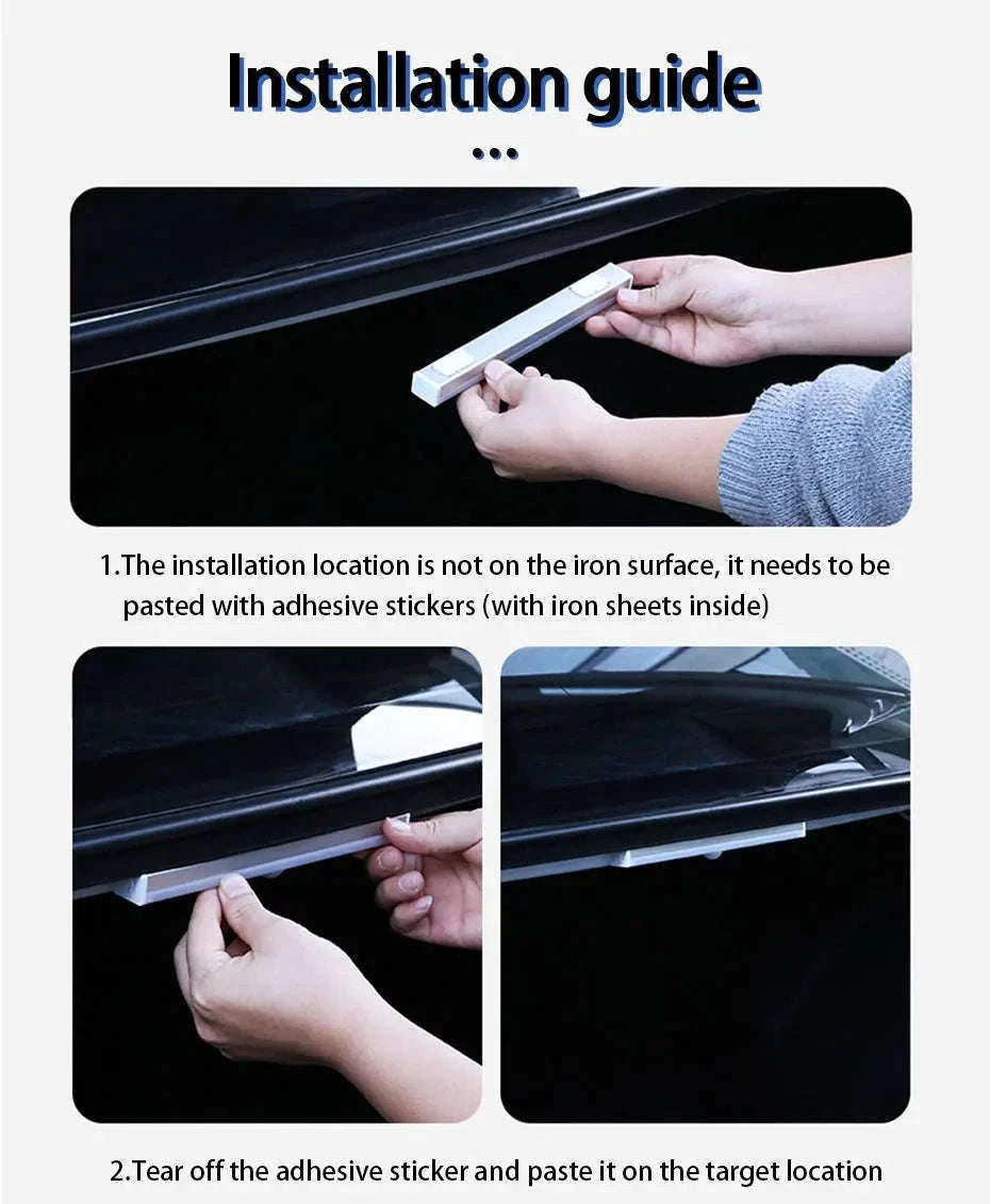 Wireless Motion Sensor Light for Trunk, USB Rechargeable, 3-Color Brightness-2pcs 10cm