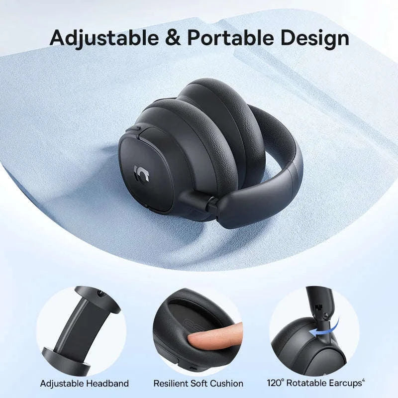 Wireless Noise Cancelling Headphones 45dB Adaptive Hybrid ANC Bluetooth 6.0-White / United States