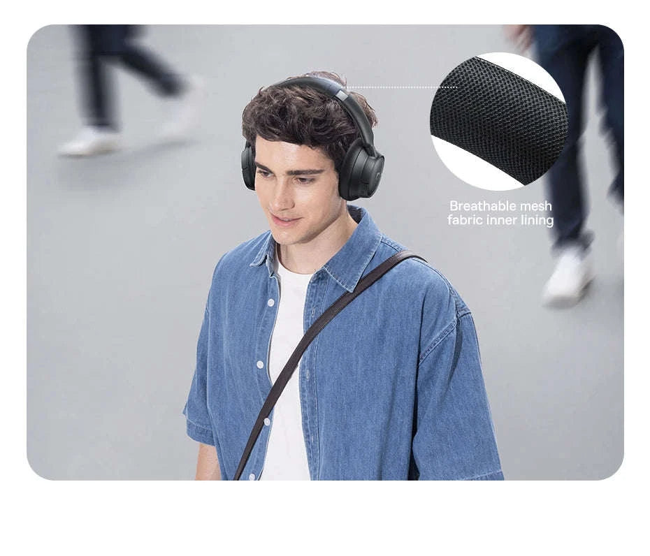 Wireless Noise Cancelling Headphones 45dB Adaptive Hybrid ANC Bluetooth 6.0-White / United States