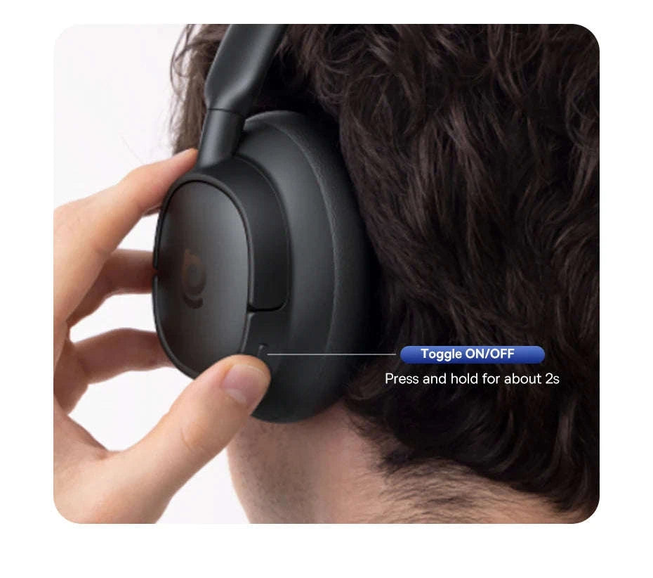 Wireless Noise Cancelling Headphones 45dB Adaptive Hybrid ANC Bluetooth 6.0-White / United States