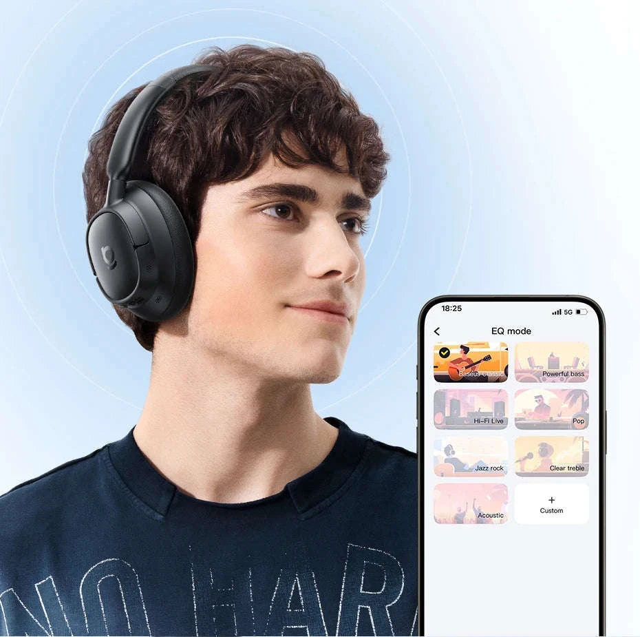 Wireless Noise Cancelling Headphones 45dB Adaptive Hybrid ANC Bluetooth 6.0-White / United States