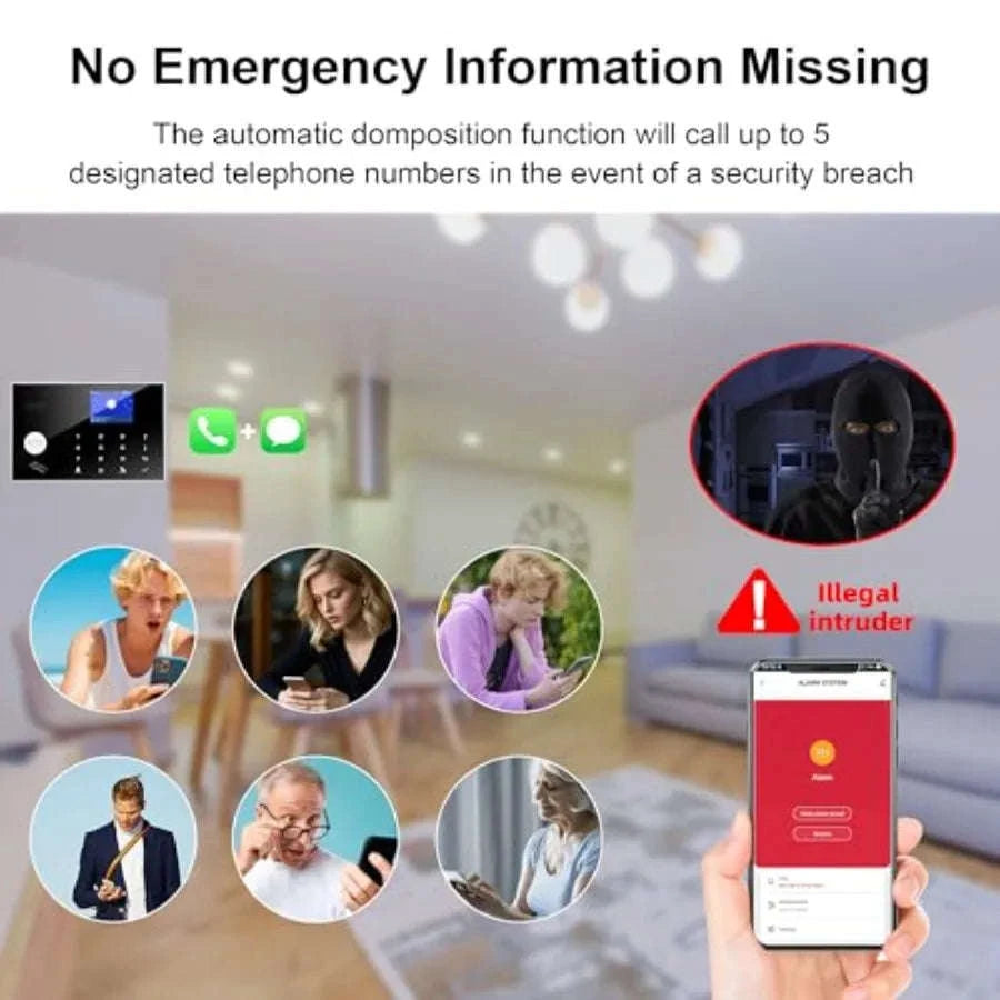 Wireless Office Security System with Motion Detector and Siren-United States / black