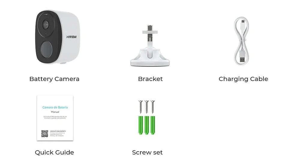 Wireless Outdoor Security Camera 2K 3MP with Spotlight, Siren and Two-Way Audio-Battery Camera / Mexico