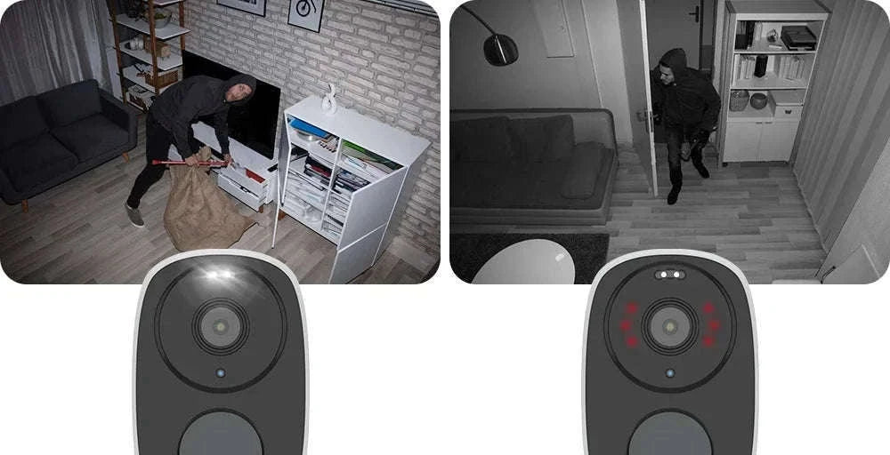 Wireless Outdoor Security Camera 2K 3MP with Spotlight, Siren and Two-Way Audio-Battery Camera / Mexico