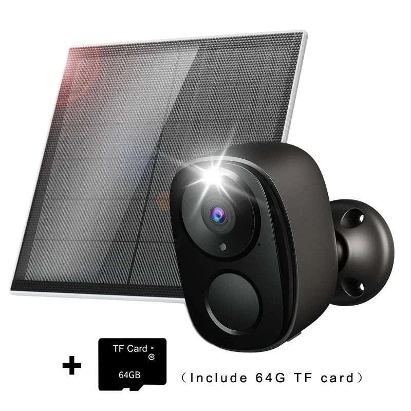 Wireless Outdoor Security Camera 2K WiFi with AI Detection & Color Night Vision-BW4-BT Solar TF64 / USB