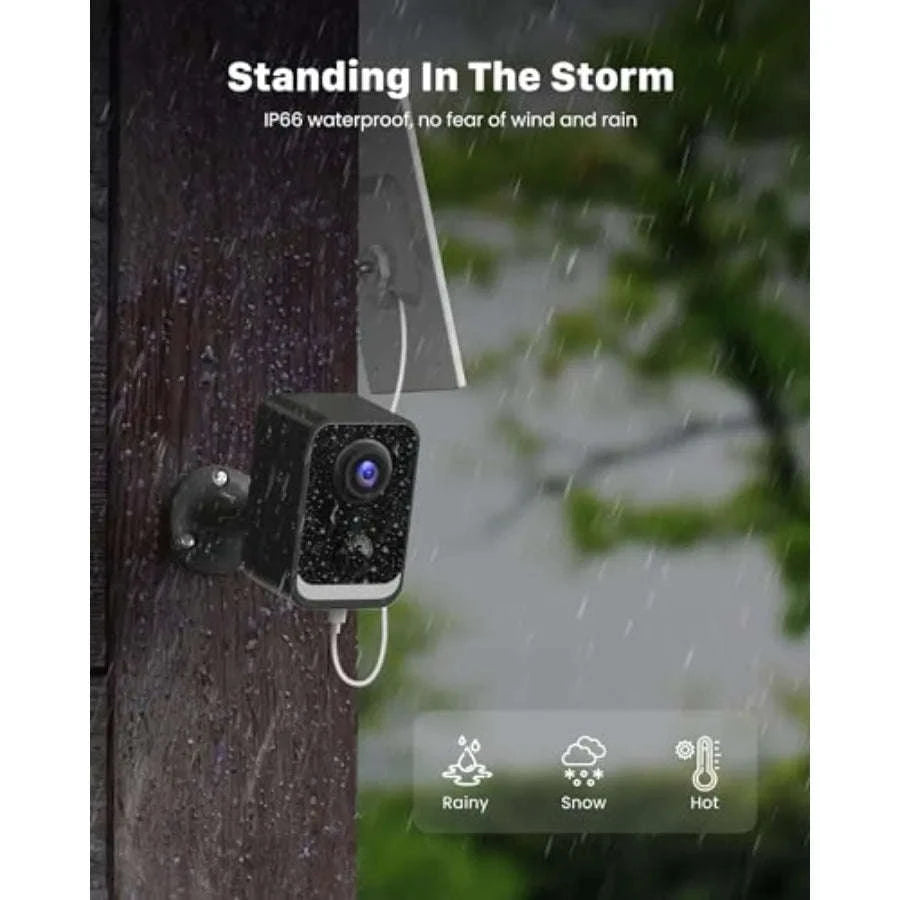 Wireless Outdoor Security Cameras for Solar-Powered Home Surveillance-United States / 2black