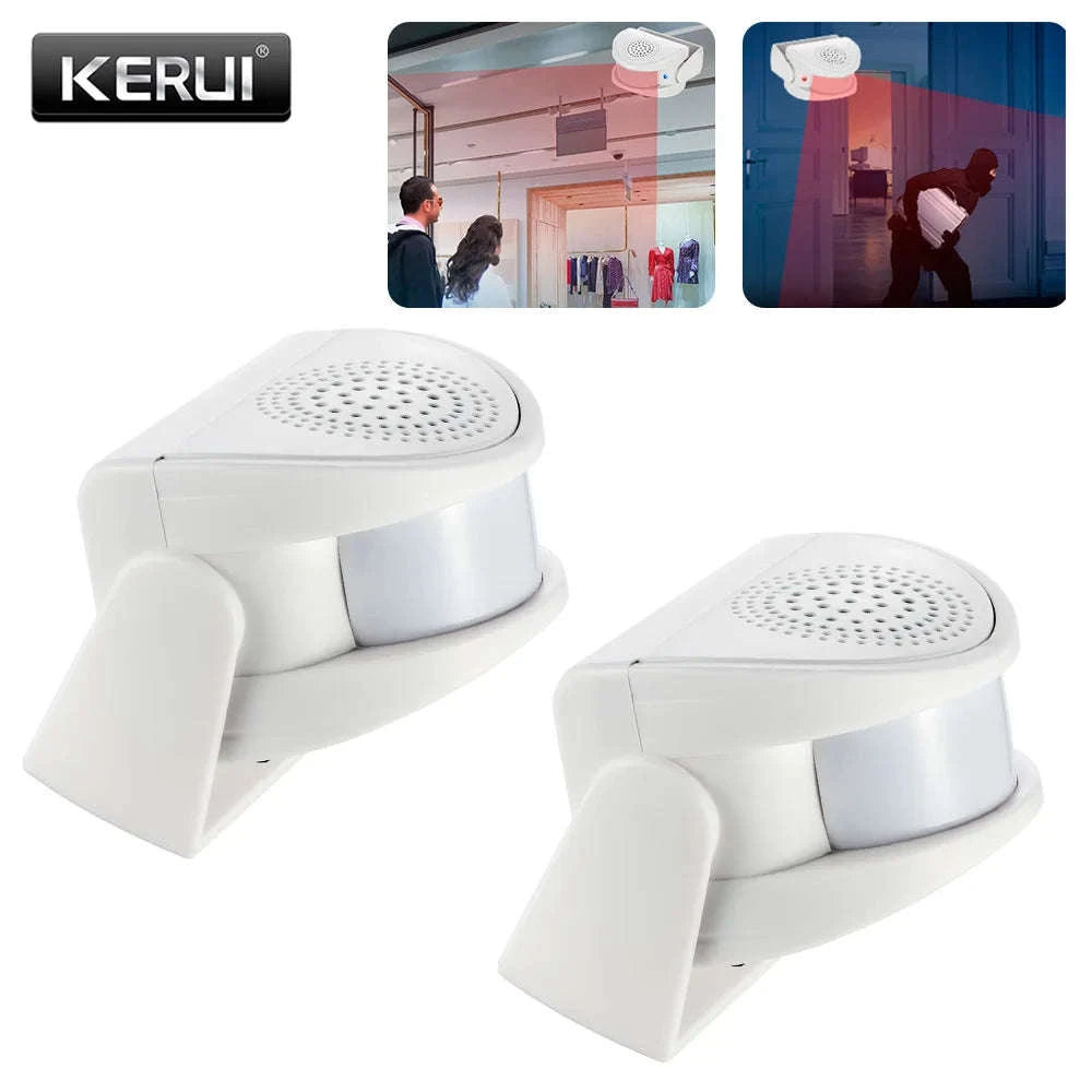 Wireless PIR Motion Sensor Door Chime Alarm with 3 Modes-2 pcs / United States