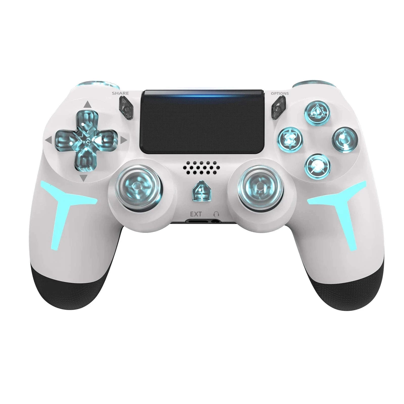 Wireless PS4 Controller with RGB Light, Bluetooth, Vibration & Gyro-White / United States