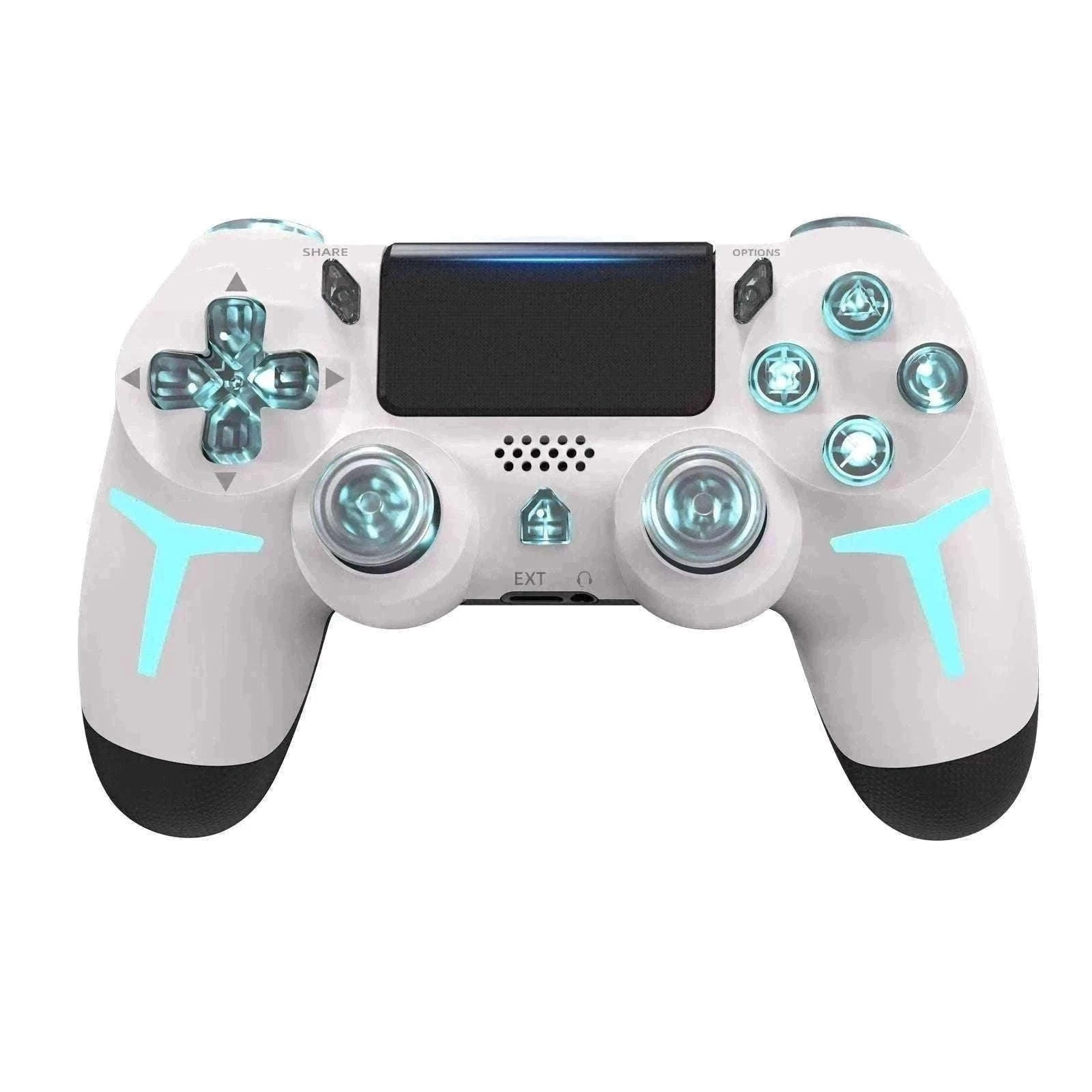 Wireless PS4 Controller with RGB Light, Bluetooth, Vibration & Gyro-White / United States