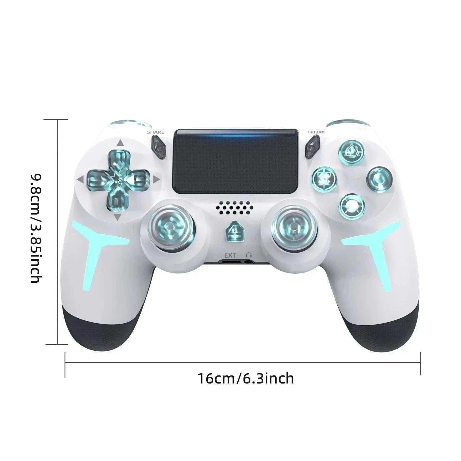 Wireless PS4 Controller with RGB Light, Bluetooth, Vibration & Gyro-White / United States