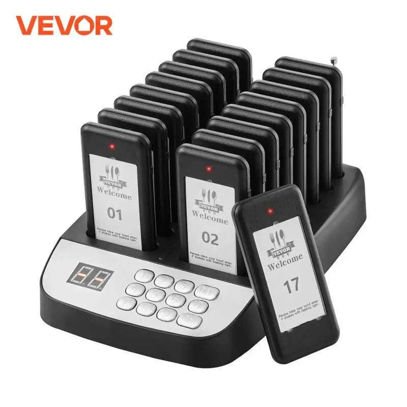 Wireless Restaurant Pager System with 16 Guest Beepers 500m Range-EU 220V / spain