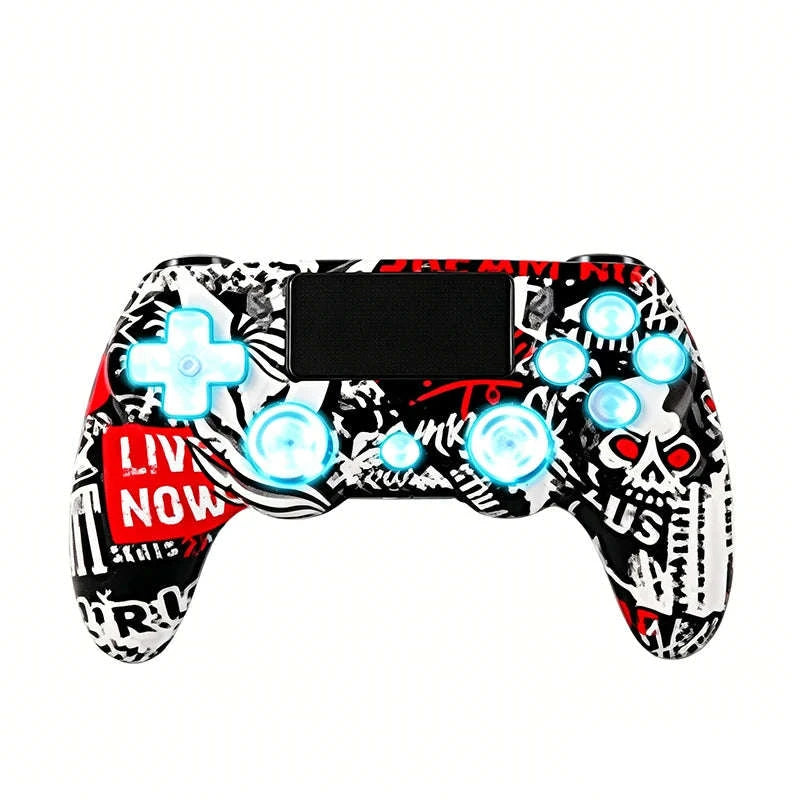 Wireless RGB Controller with Dual Vibration for PS4, PS3 & PC-Blue