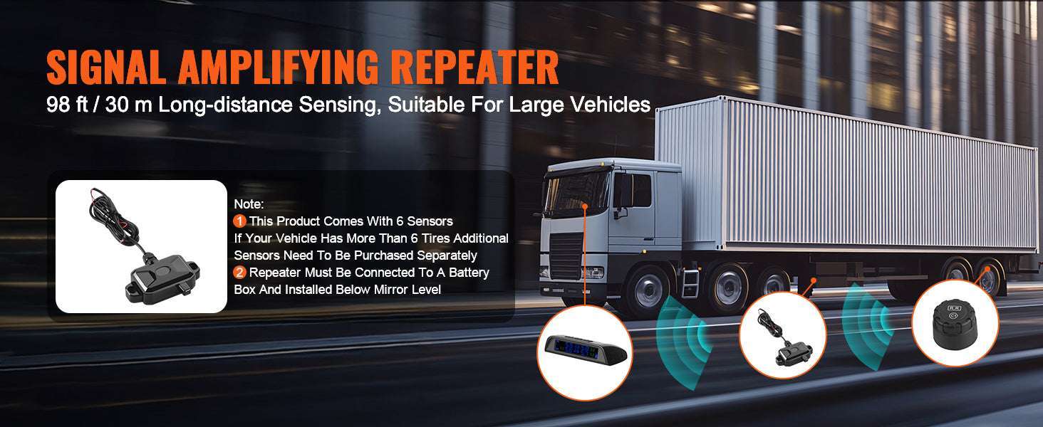 Wireless RV Tire Pressure Monitoring System with Real-Time Alerts-M400C / United States