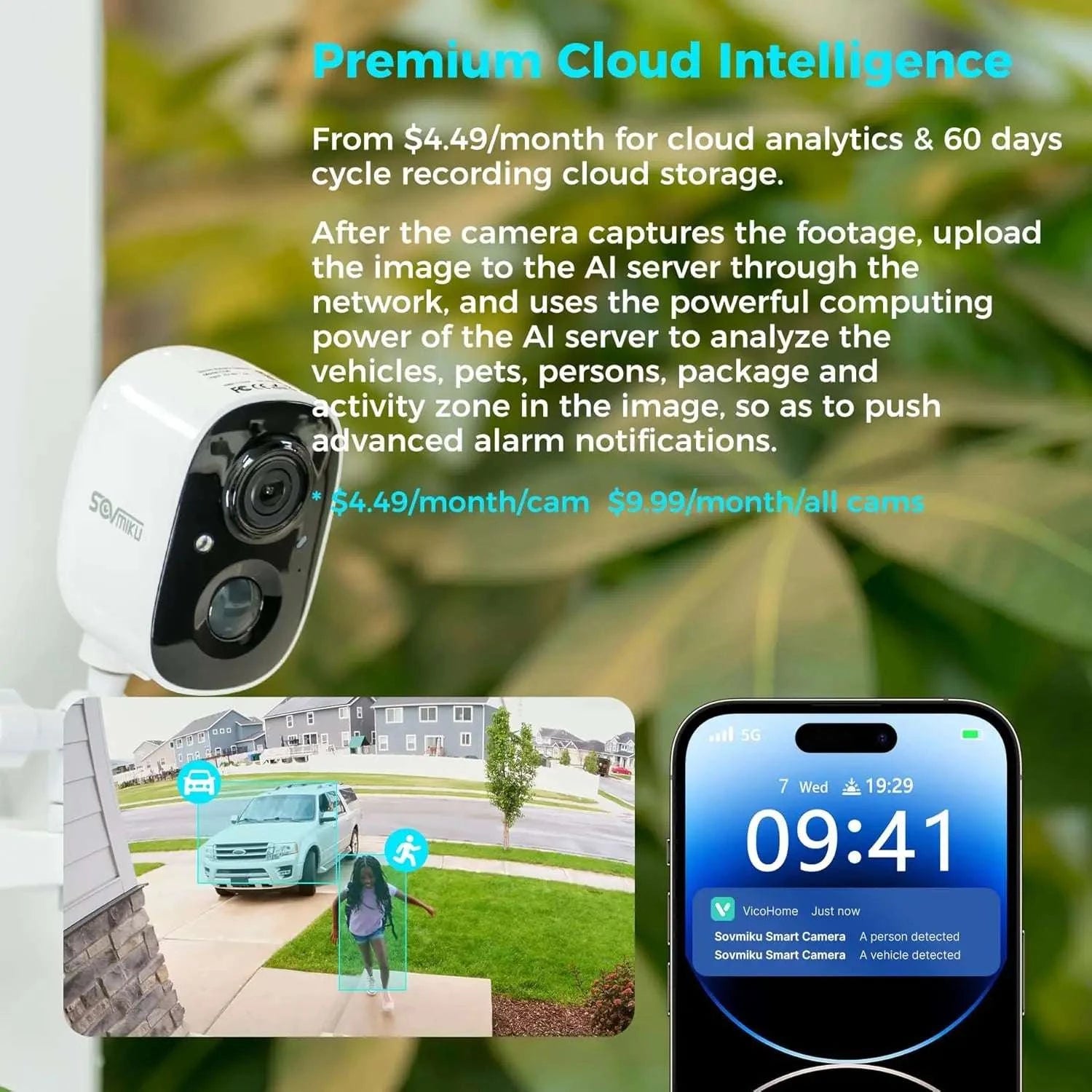 Wireless Security Camera 2K Night Vision PIR Motion Two-Way Audio-United States