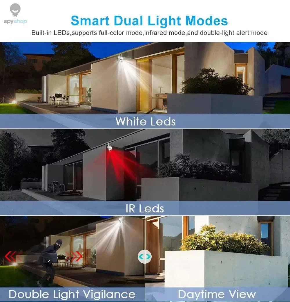 Wireless Security Camera 8MP PTZ WiFi – 360° View, Smart Alerts, Night Vision-US Plug