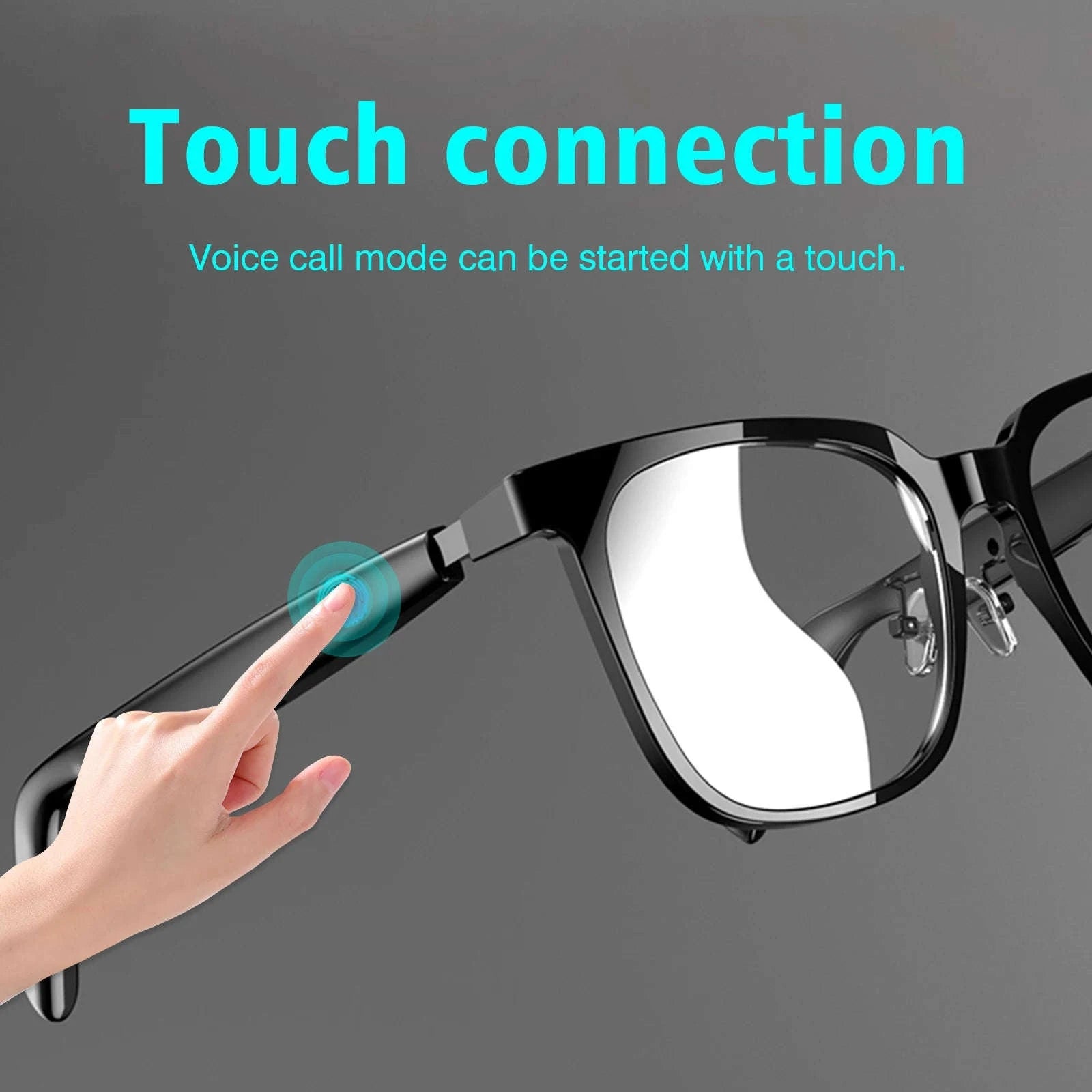 Wireless Smart Glasses with Bluetooth Audio & Hands-Free Calling-update black / United States