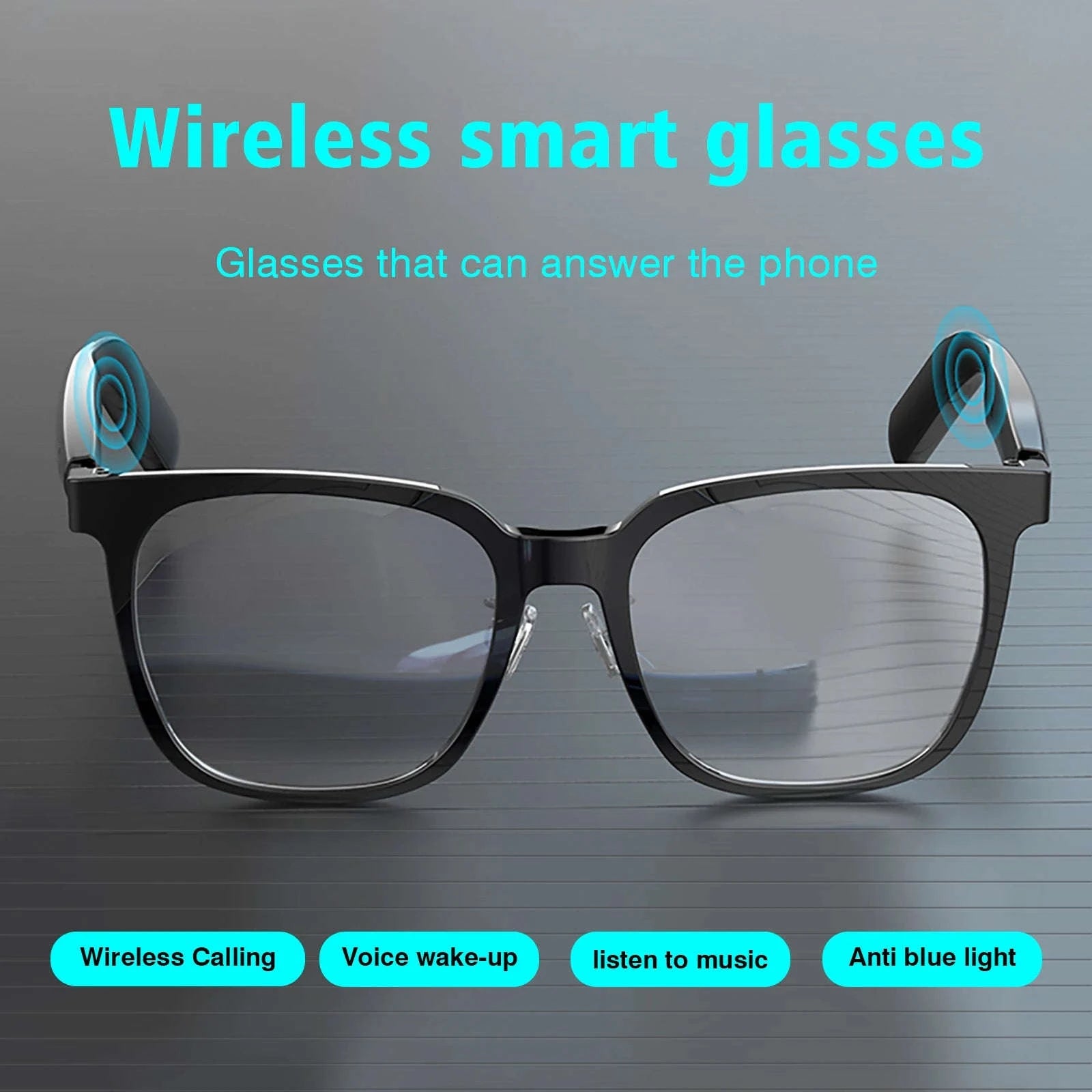 Wireless Smart Glasses with Bluetooth Audio & Hands-Free Calling-update black / United States