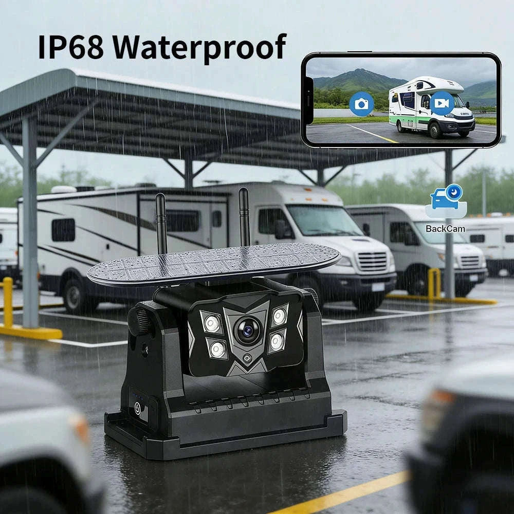 Wireless Solar Magnetic Backup Camera with AI Blind Spot Alarm-WIFI Camera