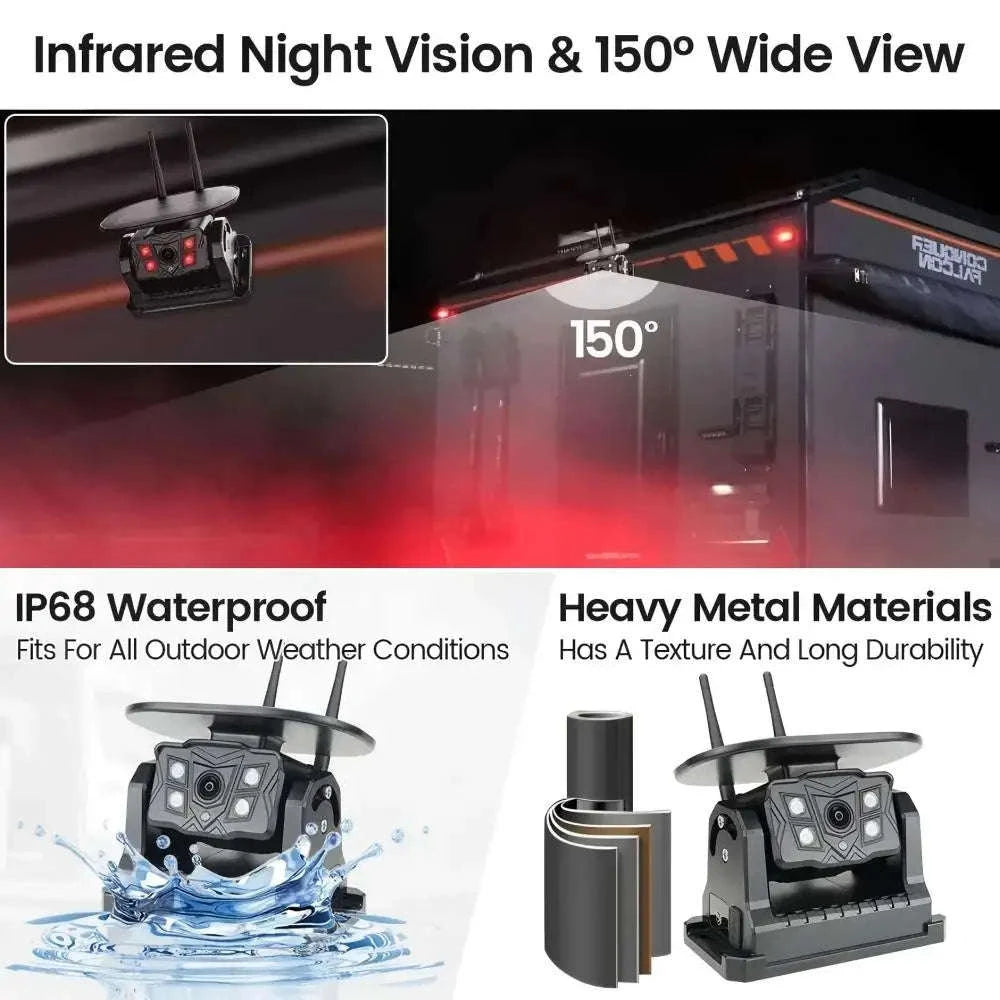 Wireless Solar Magnetic Backup Camera with AI Blind Spot Alarm-WIFI Camera