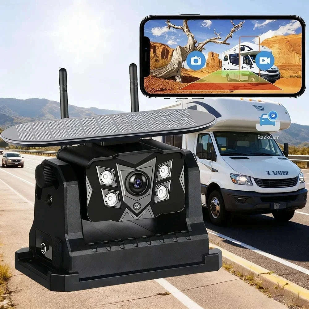 Wireless Solar Magnetic Backup Camera with AI Blind Spot Alarm-WIFI Camera