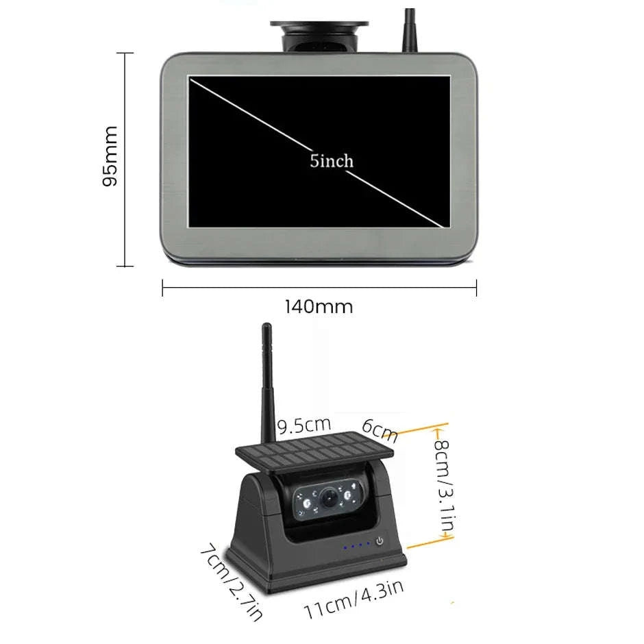 Wireless Solar Reverse Backup Camera with 5-Inch Monitor-Monitor add camera / China Mainland