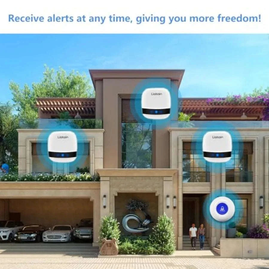 Wireless SOS Call Button Pager System for Caregiver Support-United States / 5Transmitter5PluginR