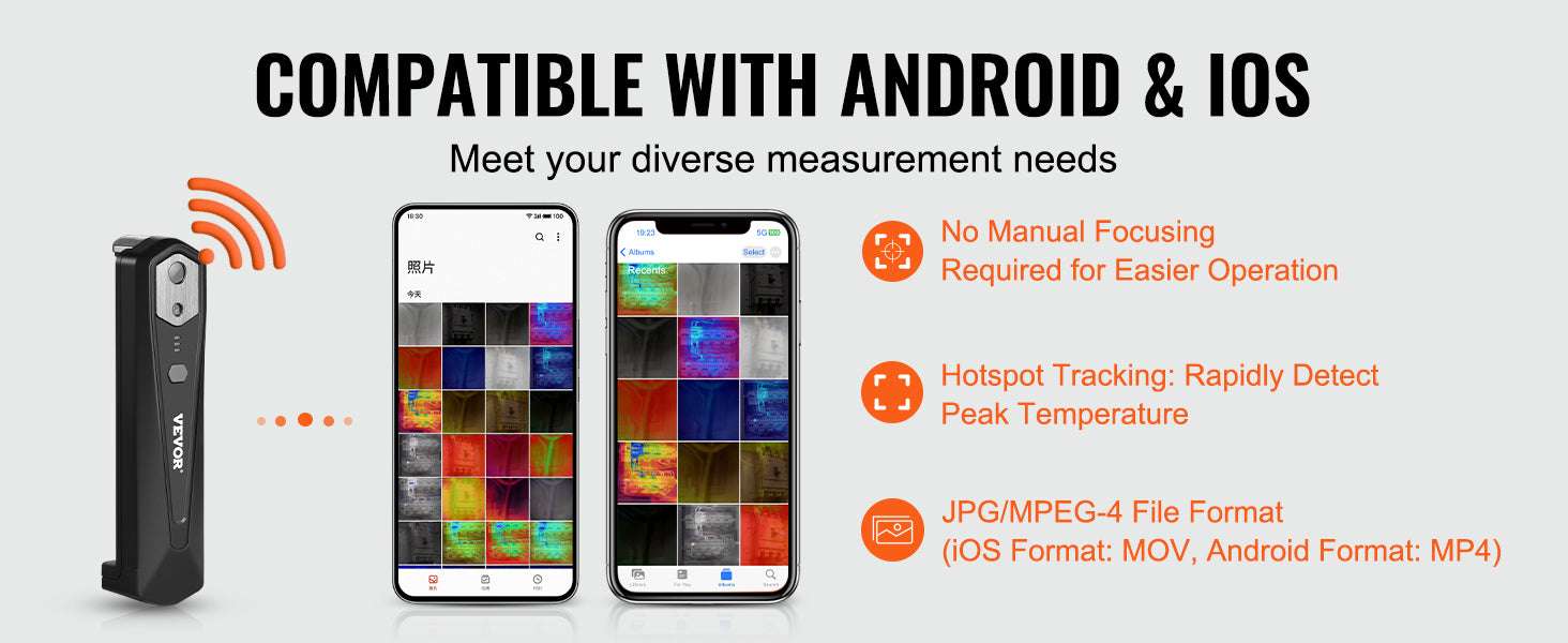 Wireless Thermal Imaging Camera 256x192 for iOS & Android-25Hz IOS Android / United States