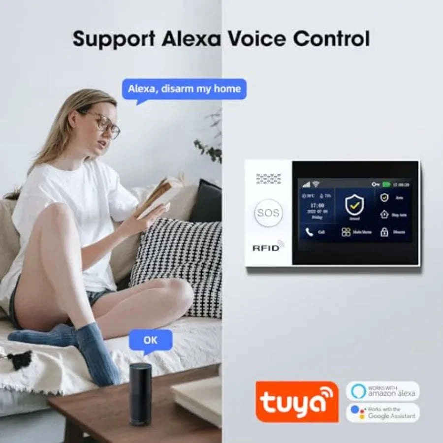Wireless Touch Screen Home Security Alarm with Motion Detection-United States / aspic