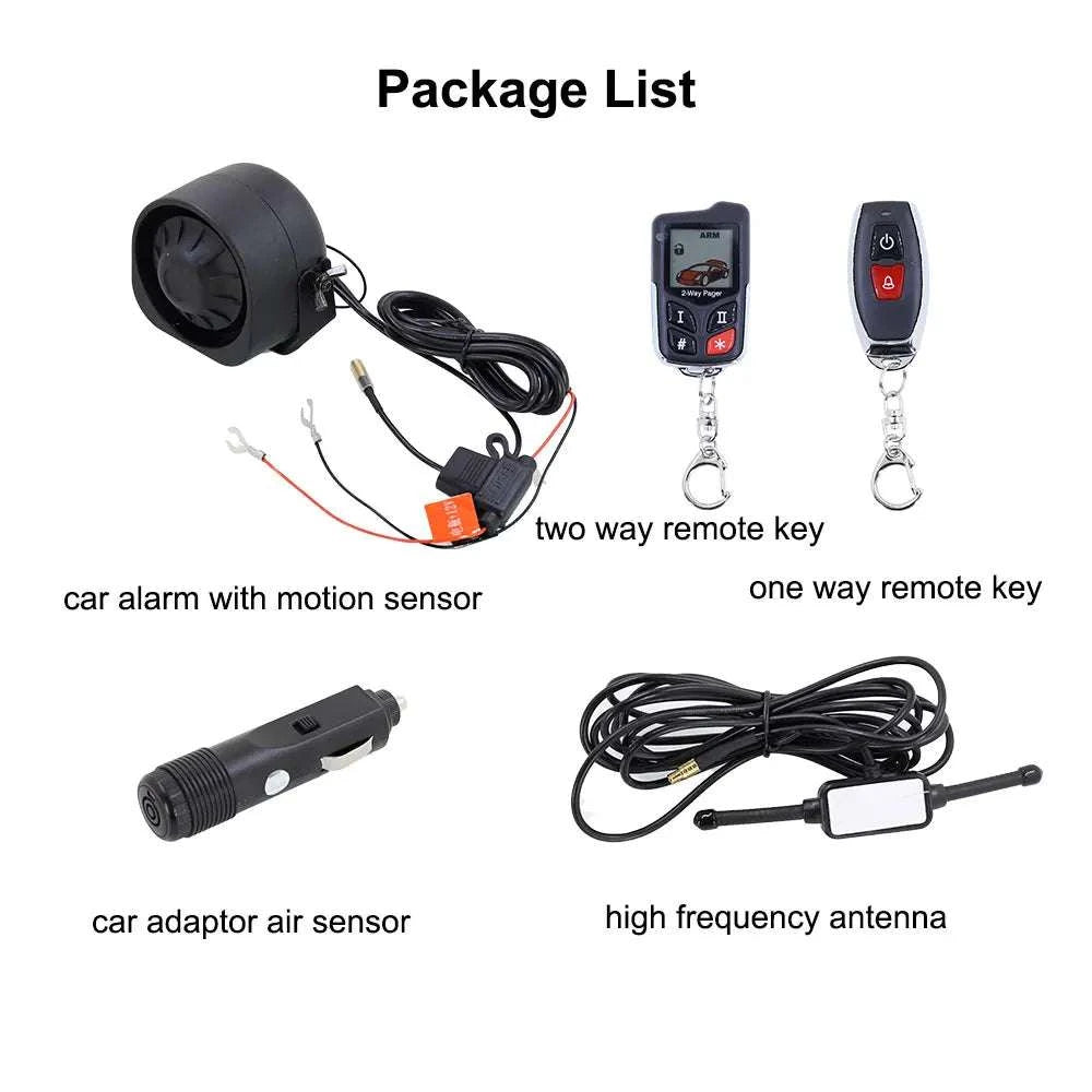 Wireless Two-Way Car Alarm System with LCD Remote & 1000m Range-Default Title