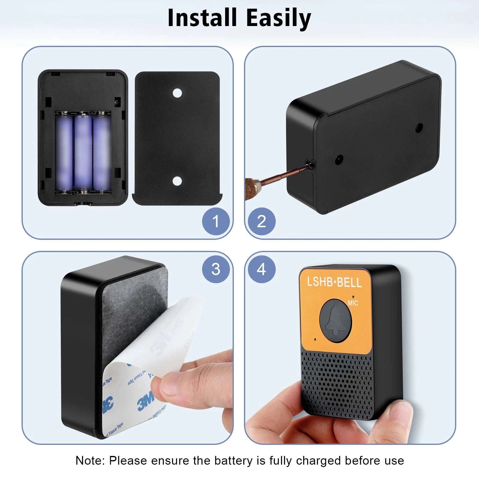 Wireless Two-Way Intercom Doorbell System with 800ft Range-United States