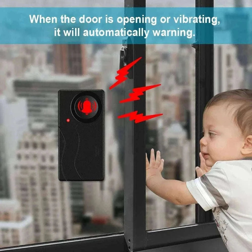 Wireless Vibration Alarm with Remote Control for Home Security-2 Sets Alarm-B