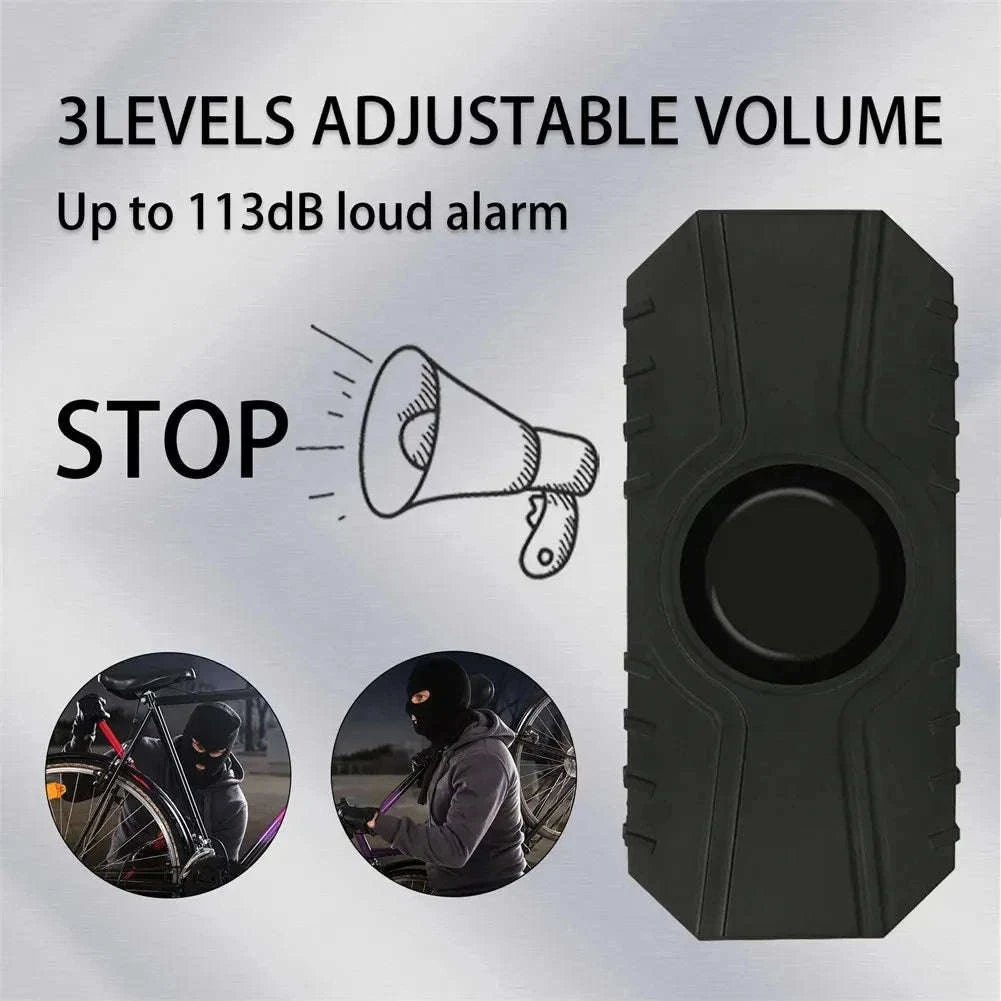 Wireless Vibration Bicycle Alarm with Remote and USB Charging-A