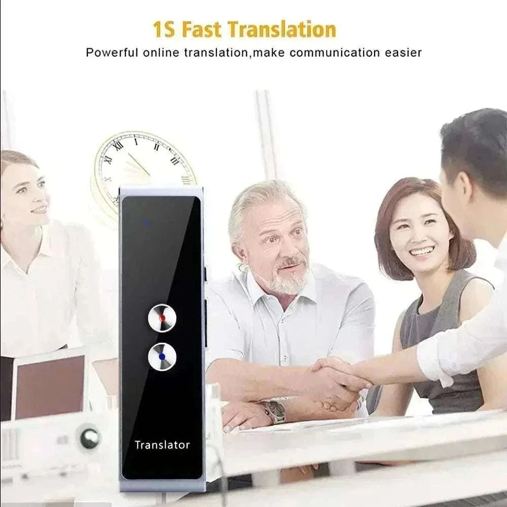 Wireless Voice Translator with 40-Language Real-Time Two-Way Translation-black