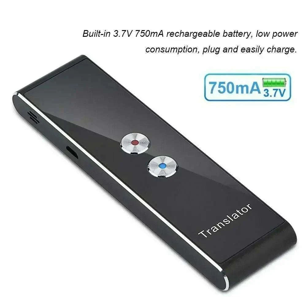 Wireless Voice Translator with 40-Language Real-Time Two-Way Translation-black