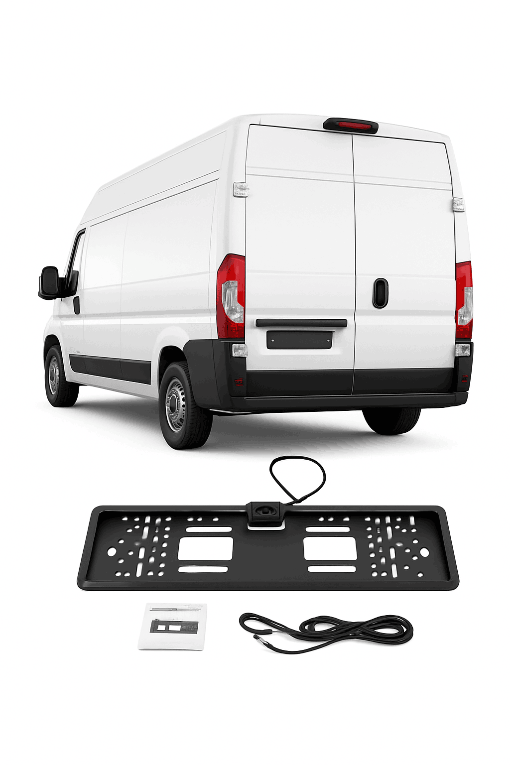 Wireless WiFi European License Plate Frame Rear View Camera-Germany / 12 V / Black