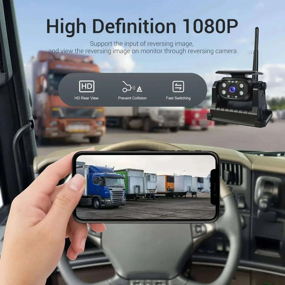 Wireless WiFi Solar Magnetic Backup Camera for Trucks & Campers-WIFI CAM