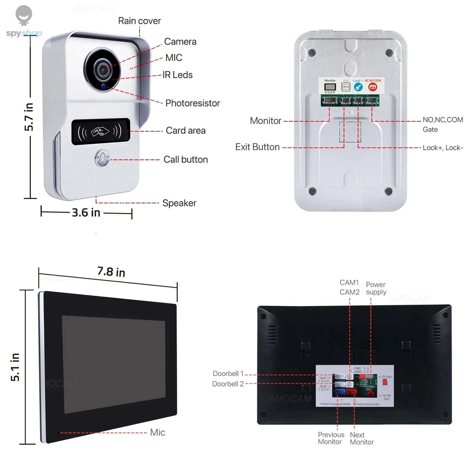 Wireless WiFi Video Doorbell System – 1080P HD Monitoring & Smart Home Access-Default Title